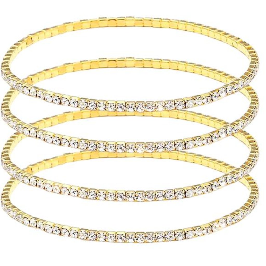4pcs Crystal Ankle For Women Cubic Zirconia Tennis Stretch Anklets Diamond
